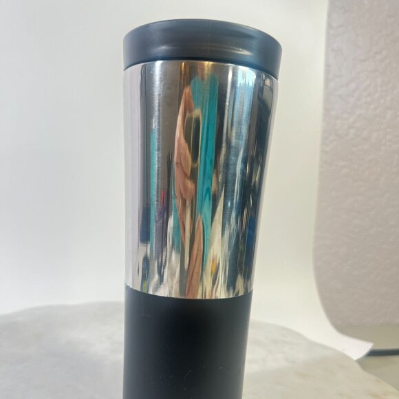 Starbucks 2017 Stainless Steel Black Dipped Travel Tumbler With Sliding Lid 12oz - Picture 6 of 11